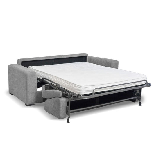 Divano letto 3 posti con braccioli moca colore antracite  186 x 96 x 90 cm