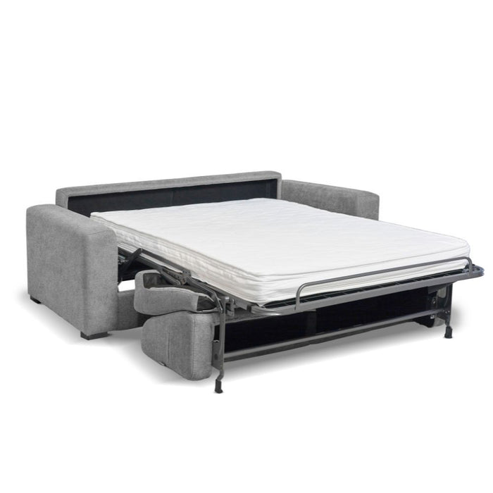 Divano letto 3 posti con braccioli moca colore antracite  186 x 96 x 90 cm