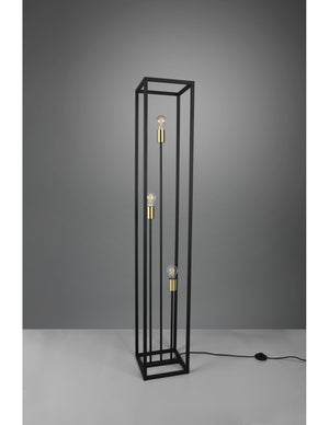 Piantana Per Salotto 3 Luci Cornice Metallo Nero Vito Trio Lighting