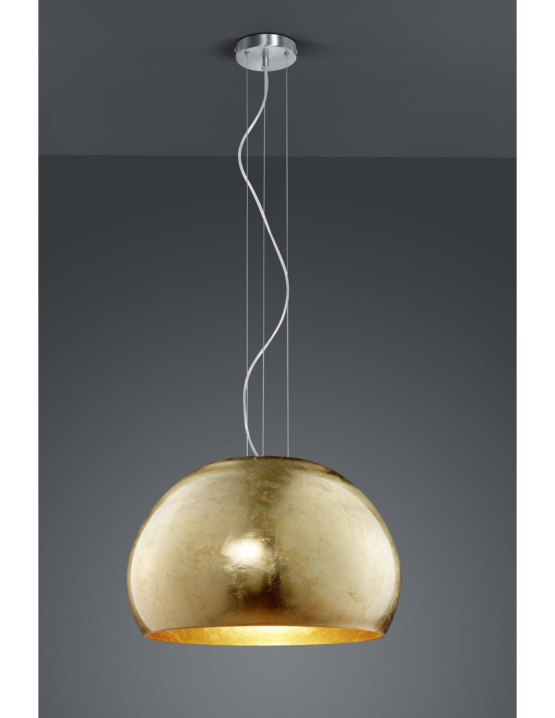 Sospensione Moderna Paralume Vetro Opale Oro Ø51 cm Ontario Trio Lighting