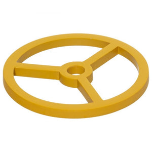 Specchio moderno con portaoggetti Giallo diametro 14x h35 cm