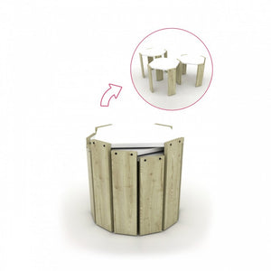 Tris tavolini richiudibili rovere piano bianco multiuso EFFEZ