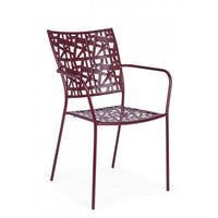 Sedia In Acciaio Con Braccioli Kelsie Bordeaux