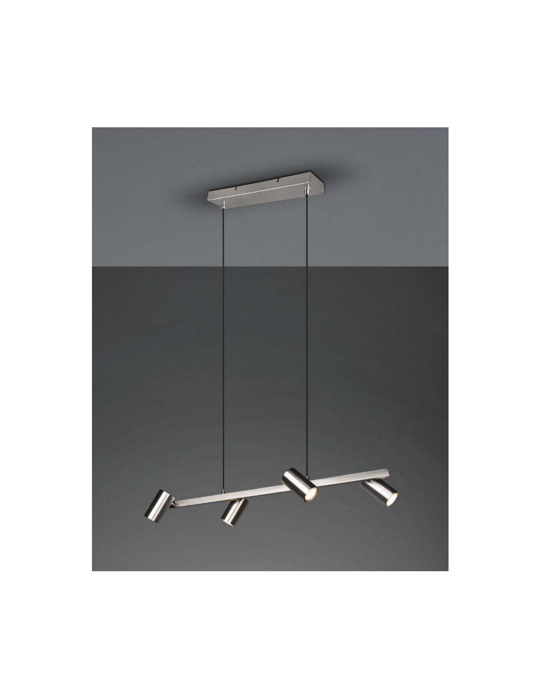 Sospensione 4 Faretti Spot GU10 Orientabili Marley Nichel Trio Lighting