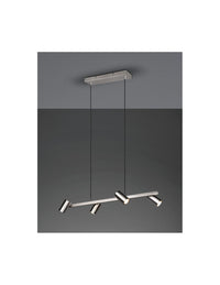 Sospensione 4 Faretti Spot GU10 Orientabili Marley Nichel Trio Lighting