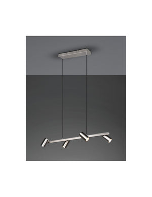 Sospensione 4 Faretti Spot GU10 Orientabili Marley Nichel Trio Lighting