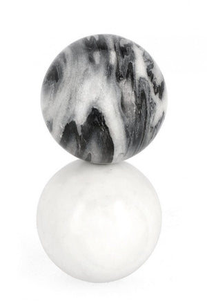 2x Decorazione sfera in marmo grigio D.10x18,75h