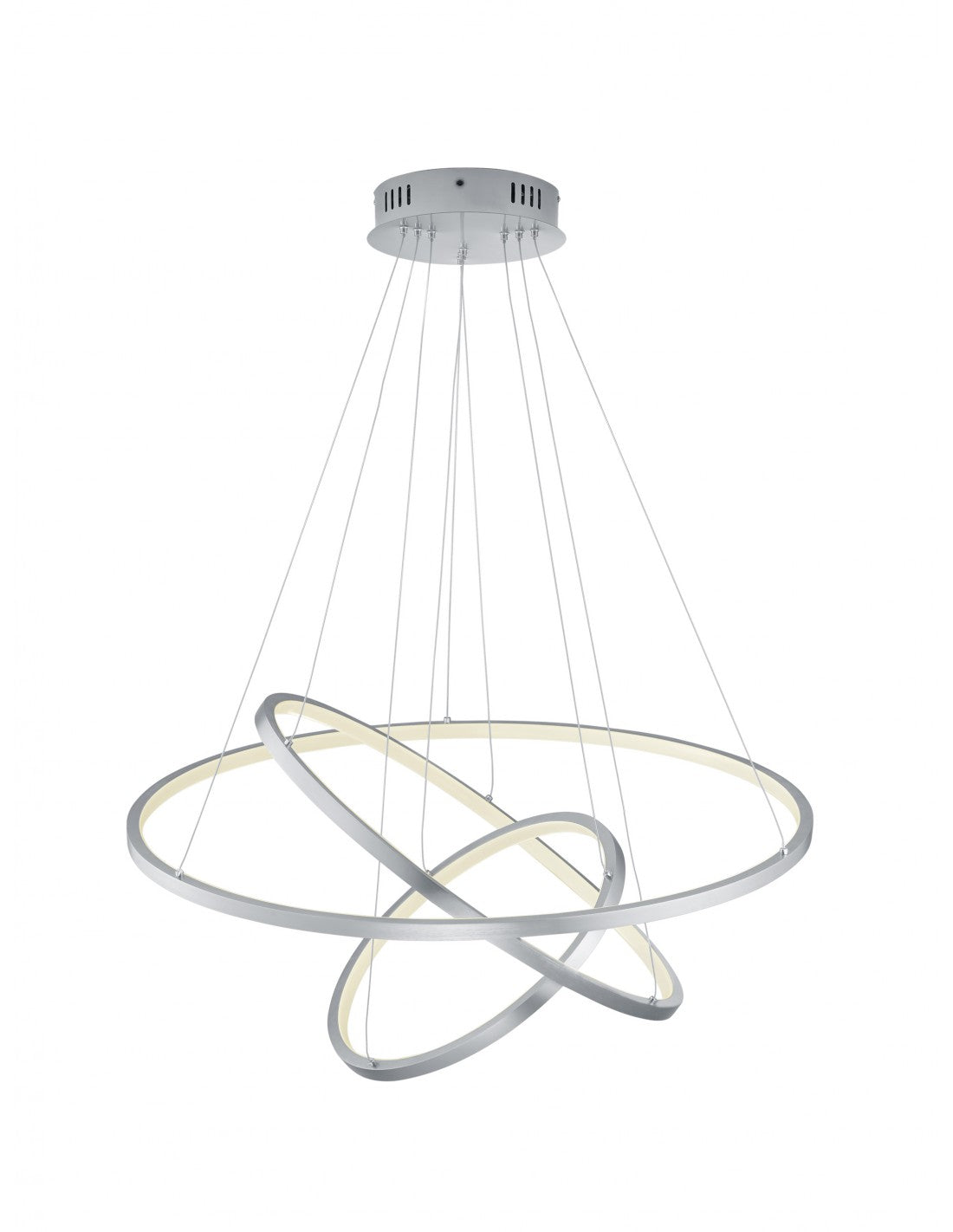 Sospensione Anelli Led 80w RGB Dimmerabile Aaron Nichel Trio Lighting