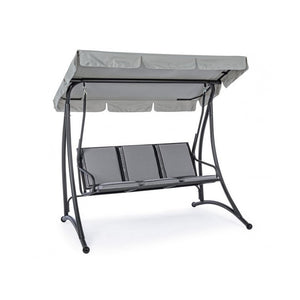 Dondolo in acciaio tre posti Antracite GRELY 190x120x h185 cm