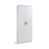 Armadio scarpiera bianco mobile due ante multiuso 6 ripiani cm182x71x38