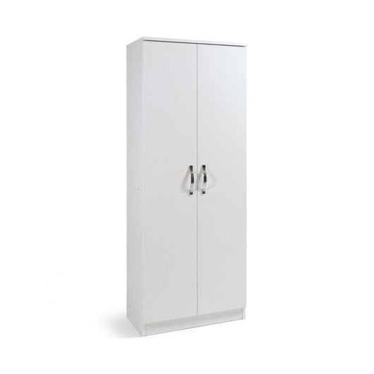 Armadio scarpiera bianco mobile due ante multiuso 6 ripiani cm182x71x38