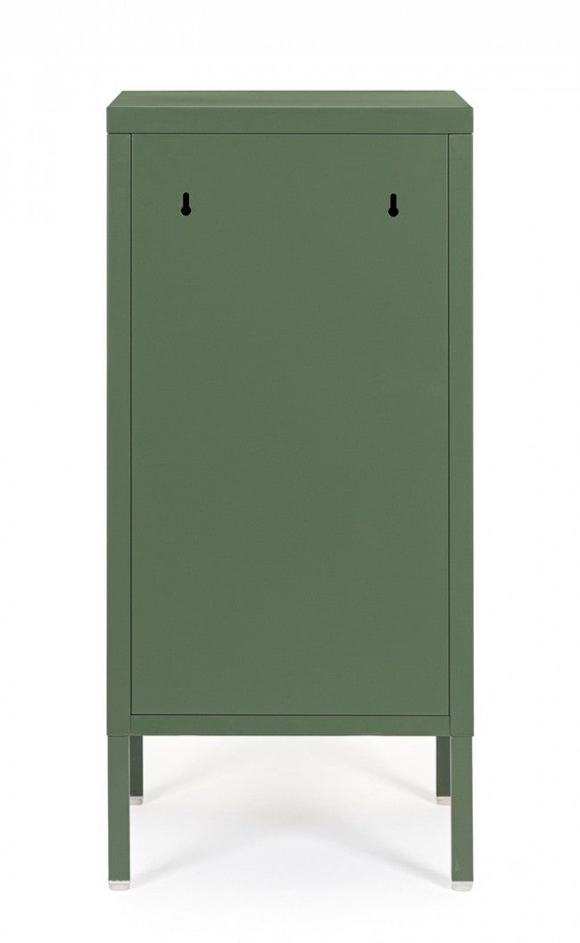 Comodino verde 40x35x76h in acciaio