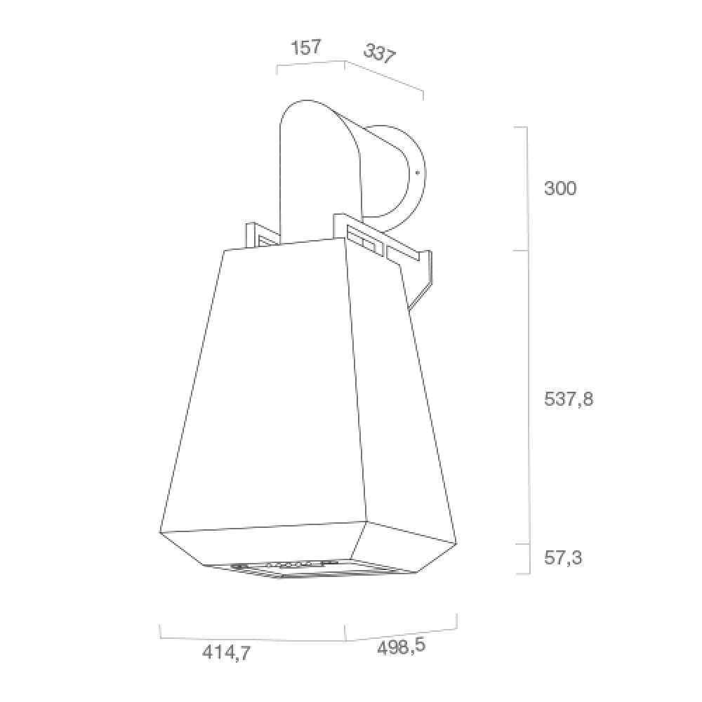 Cappa aspirante DIAMOND in acciaio inox rame specchiato cm 50