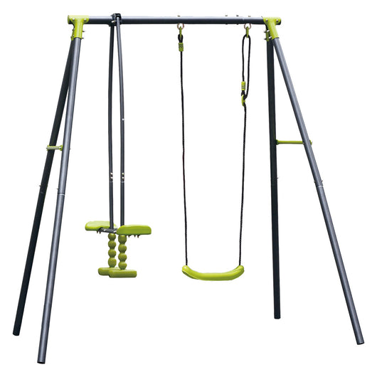 Altalena Con Cavalcabile 'Baby Swing Set' 3 Posti - Cm 269 X 153 X H 195
