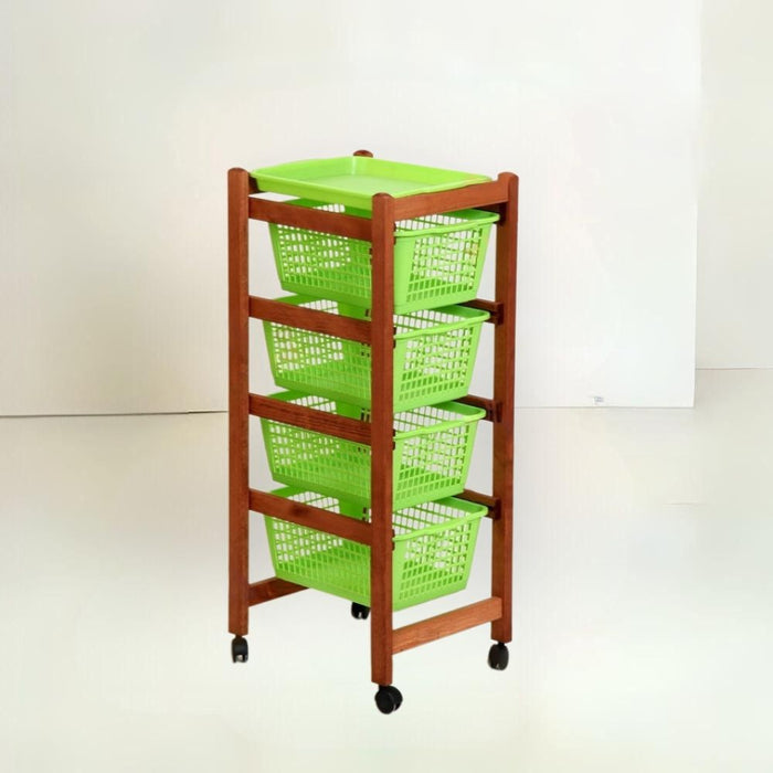 Carrello portafrutta ciliegio 81x38x32