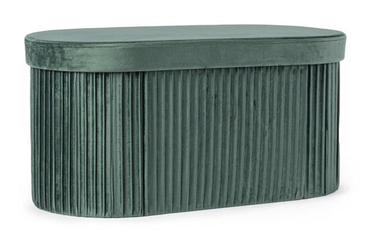 2x Pouf in velluto verde 76x38x38