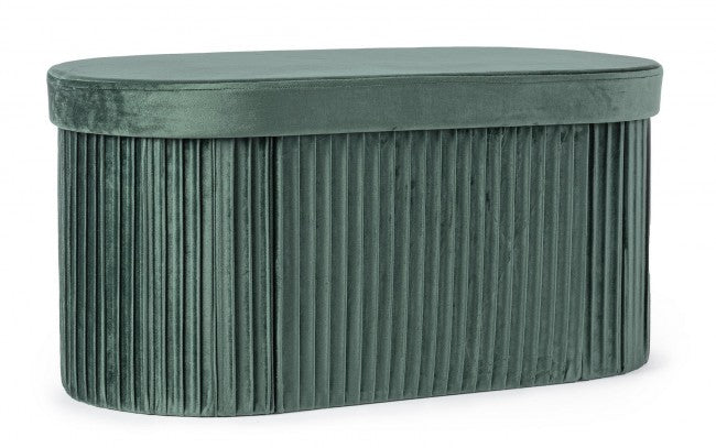 2x Pouf in velluto verde 76x38x38