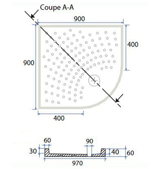 Piatto Doccia H6 Angolare In Ceramica Dianhydro