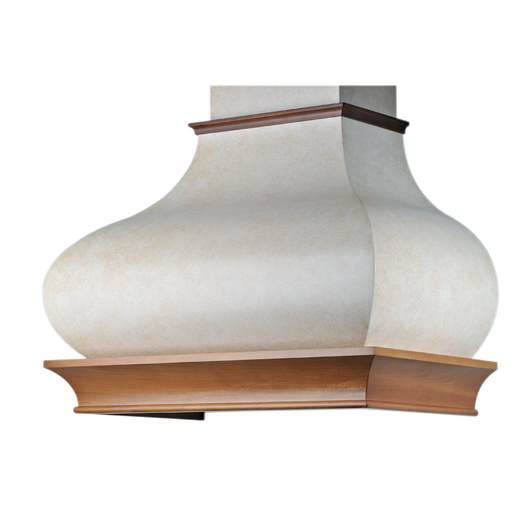 Cappa aspirante BOMBINA in acciaio inox e cornice in legno cm 120