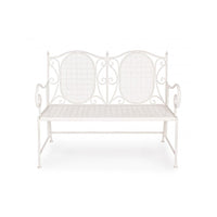 Panca pieghevole due posti in acciaio Bianca EMILY 115x60x h92 cm