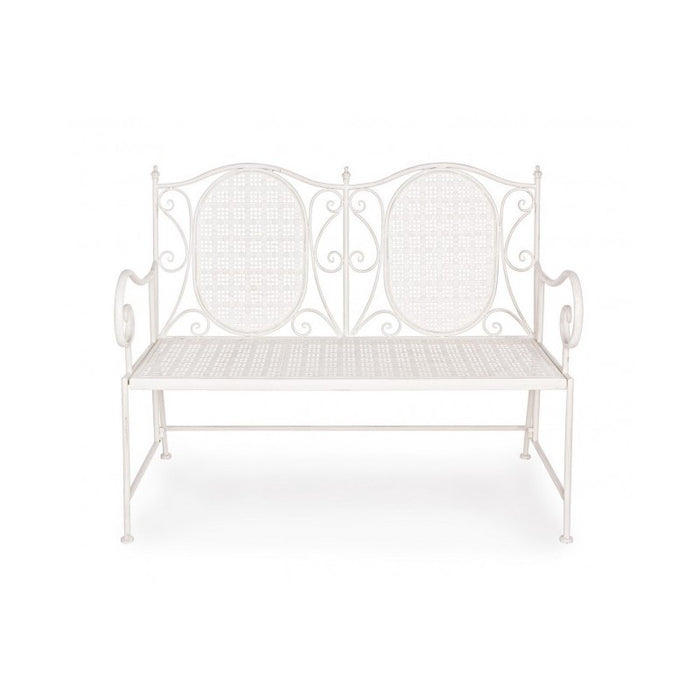 Panca pieghevole due posti in acciaio Bianca EMILY 115x60x h92 cm