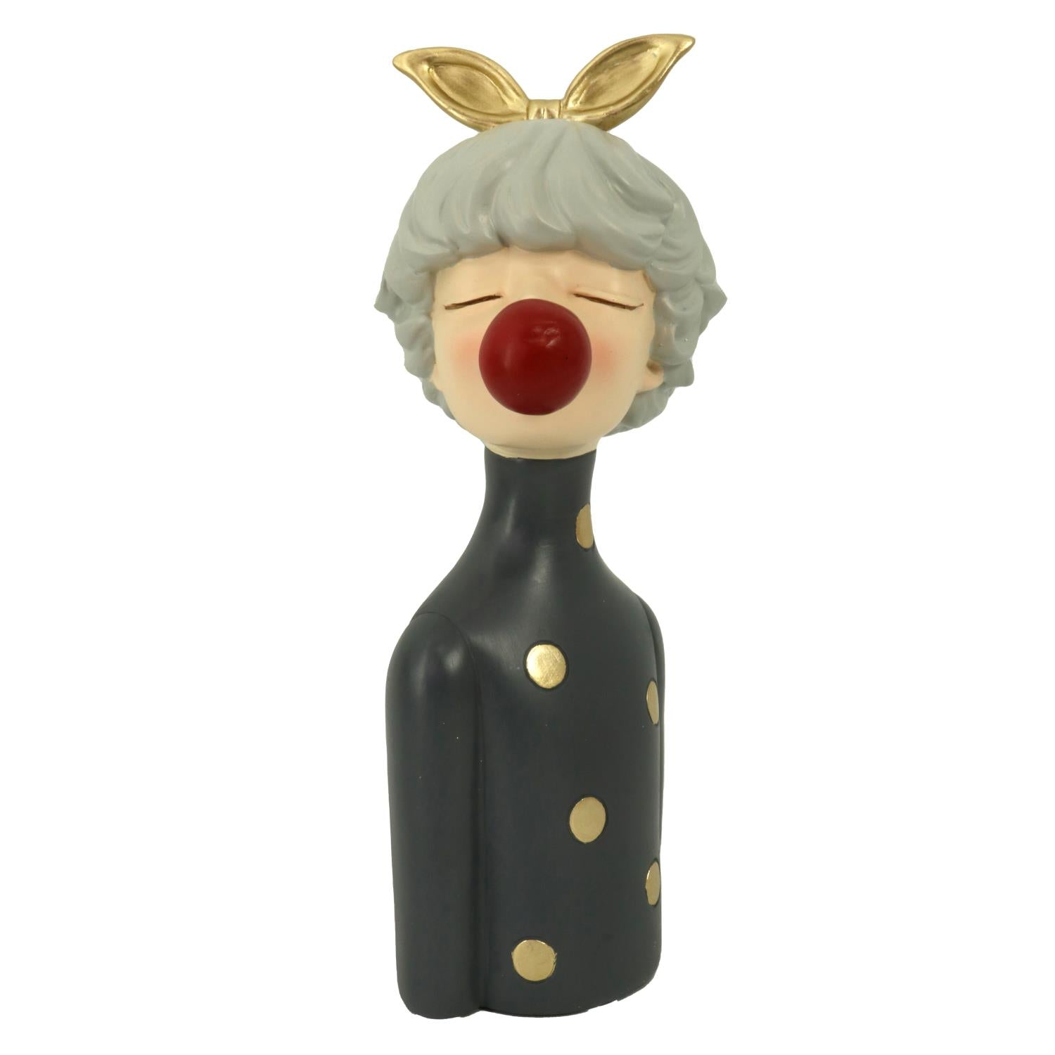 Donna resina a pois grigio cm15x14h32