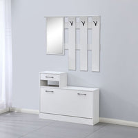 Mobile ingresso bianco 100x180x25 cm con specchio