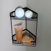 Angoliera portasapone doppia nera per doccia