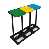 Portasacco per Raccolta Differenziata a 3 Scomparti 97x36x80 cm