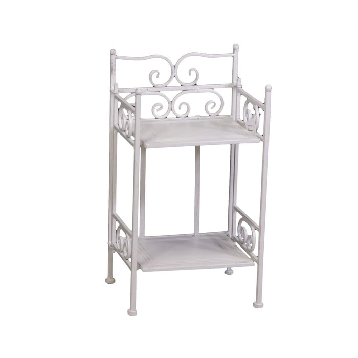 Scaffale metallo new jessica stretto 2 piani bianco brush cm 25x23h48