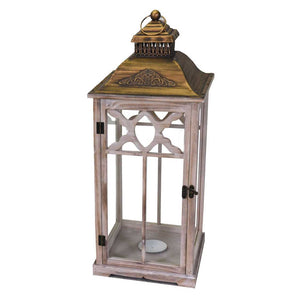 Lanterna legno metallo 1-3 naturale quadro cm31,5x31,5h78