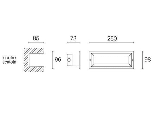 Incasso Aperto 12W Led 4000K  linea mask  grafite