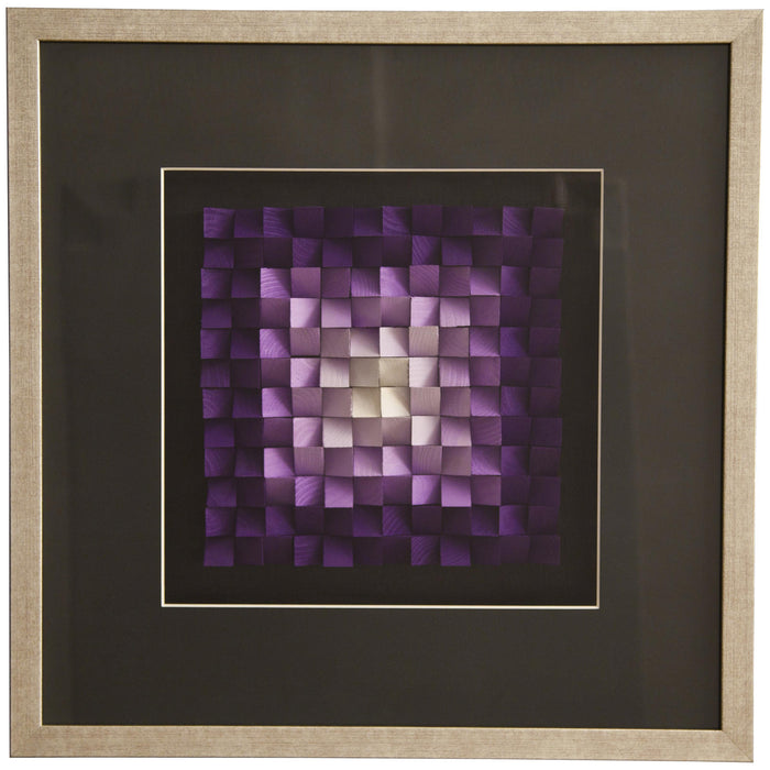 Quadro 3D con finitura in vetro e tela multicolor 60x60 cm