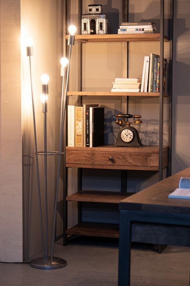 Piantana fiaccola 34x30x155h argento