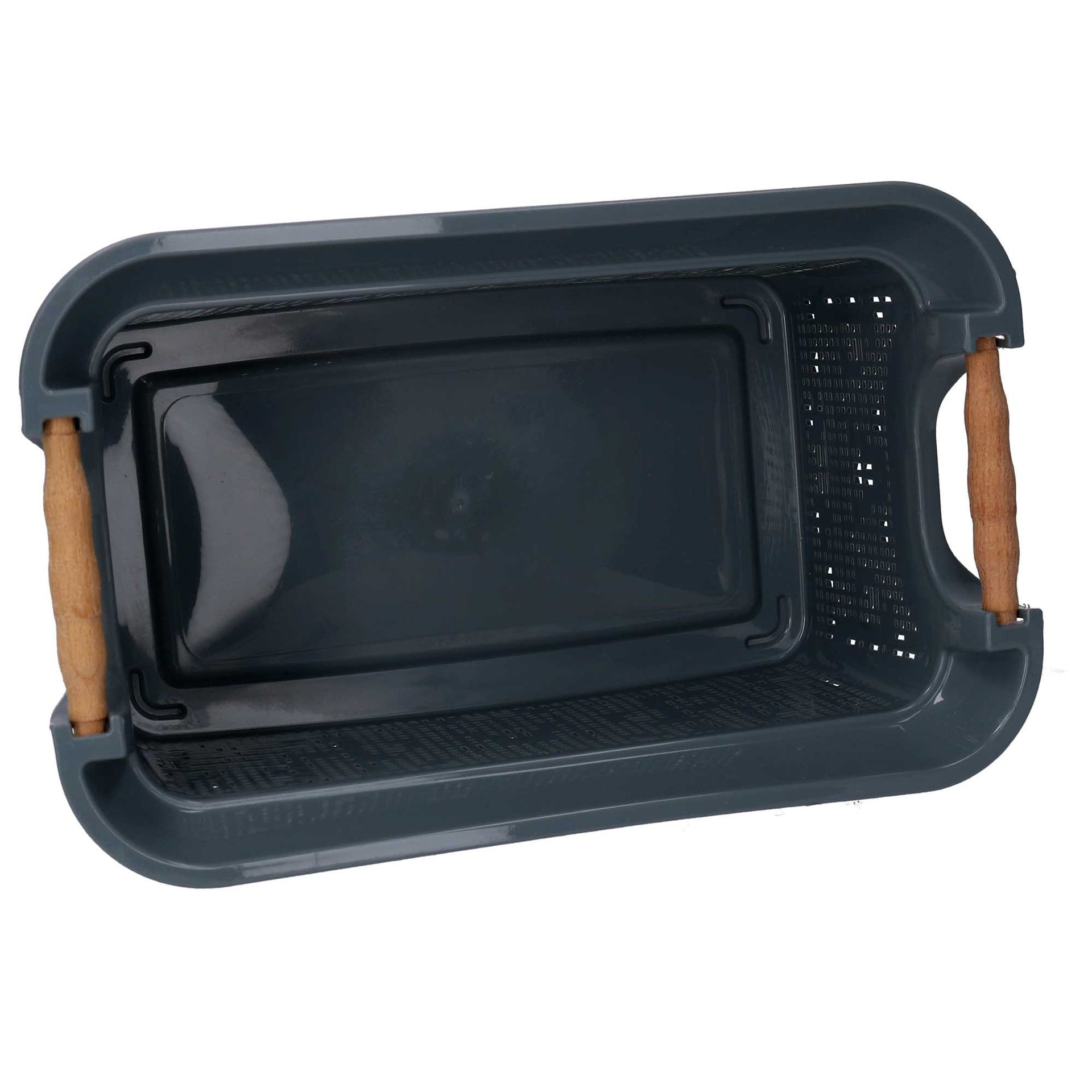 Cassetto plastica grigio rettangolare cm 53x34h24