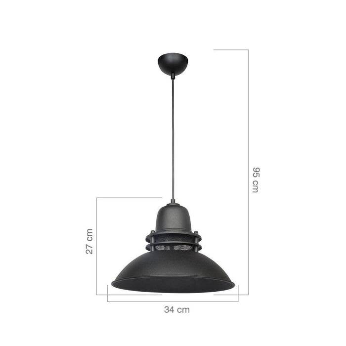 Lampada a sospensione Tibet ASZ0871 nera stile industriale EFFEZ