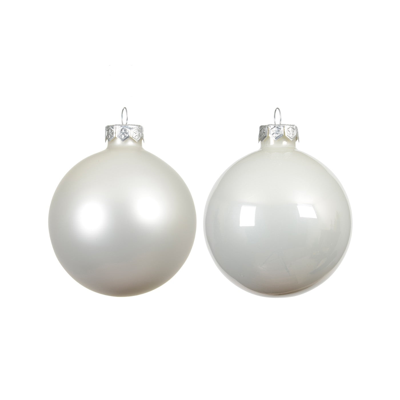 Box 6 Palline Vt luc/opa bianco neve d8cm