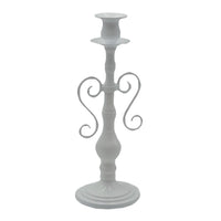 Portacandele candelabro metallo bianco 1 posto cmø11h30,5