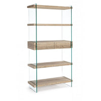 Libreria 4 ripiani e due cassetti Line Kenya 90x39x180h cm