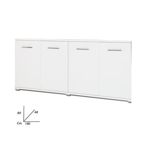 Mobile multiuso da soggiorno Bianco in legno nobilitato 180x80x45 cm