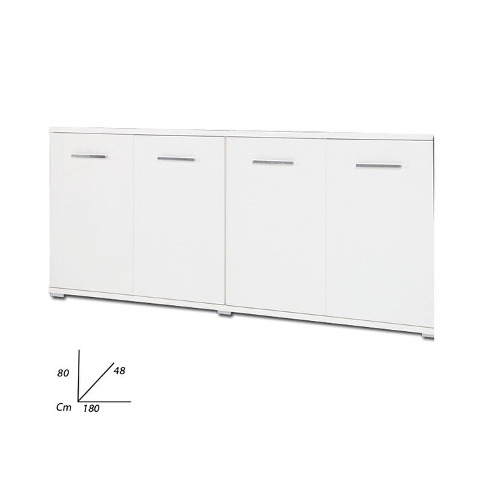 Mobile multiuso da soggiorno Bianco in legno nobilitato 180x80x45 cm