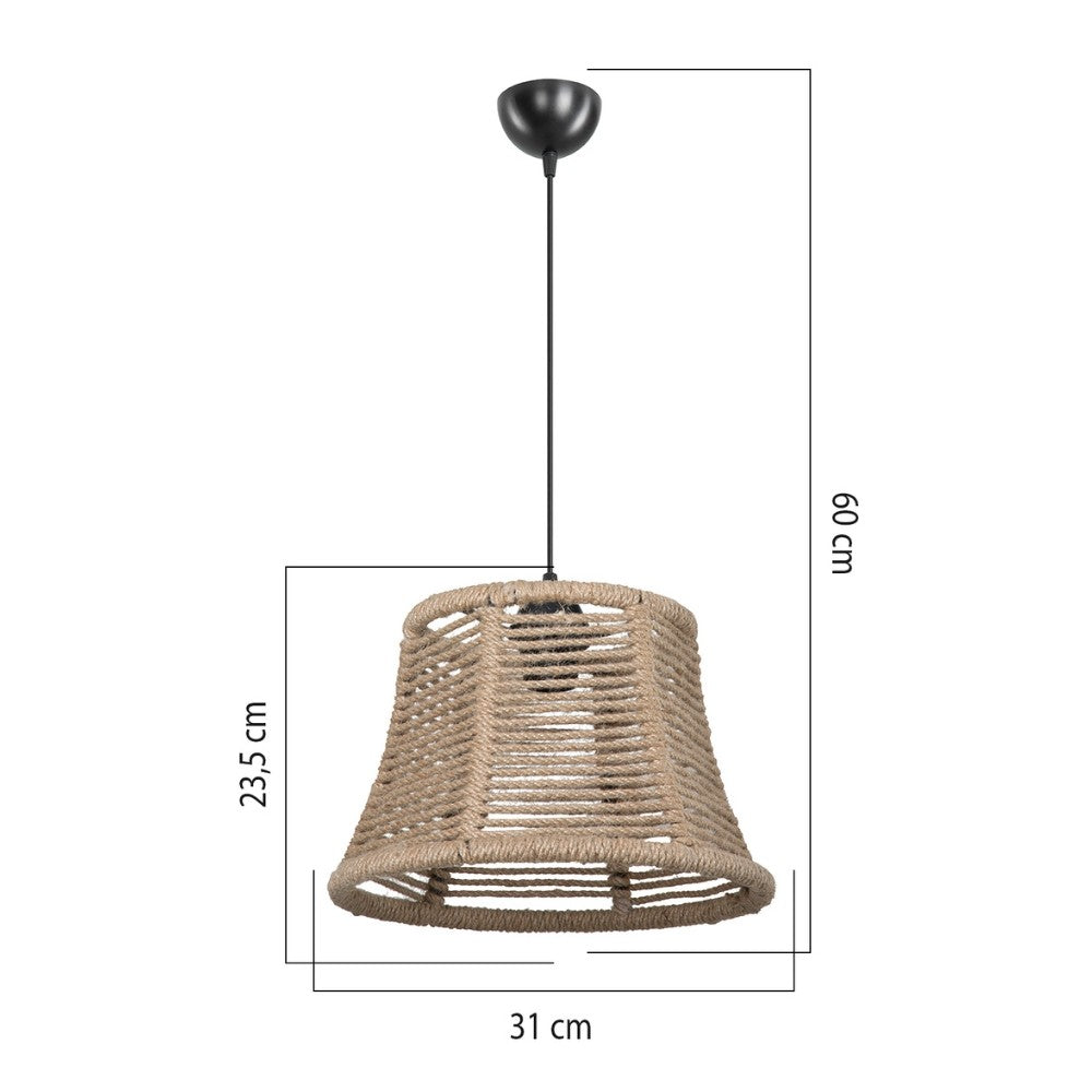 Lampada da soffitto Besta ASZ1745 con paralume in iuta H60xL31