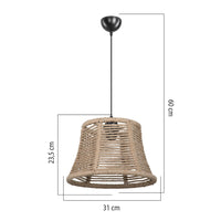 Lampada da soffitto Besta ASZ1745 con paralume in iuta H60xL31