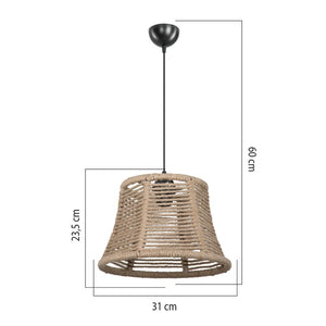 Lampada da soffitto Besta ASZ1745 con paralume in iuta H60xL31