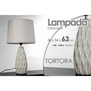 Lampada da tavolo tortora lume ceramica cm 34 x 34 x 62.5 h