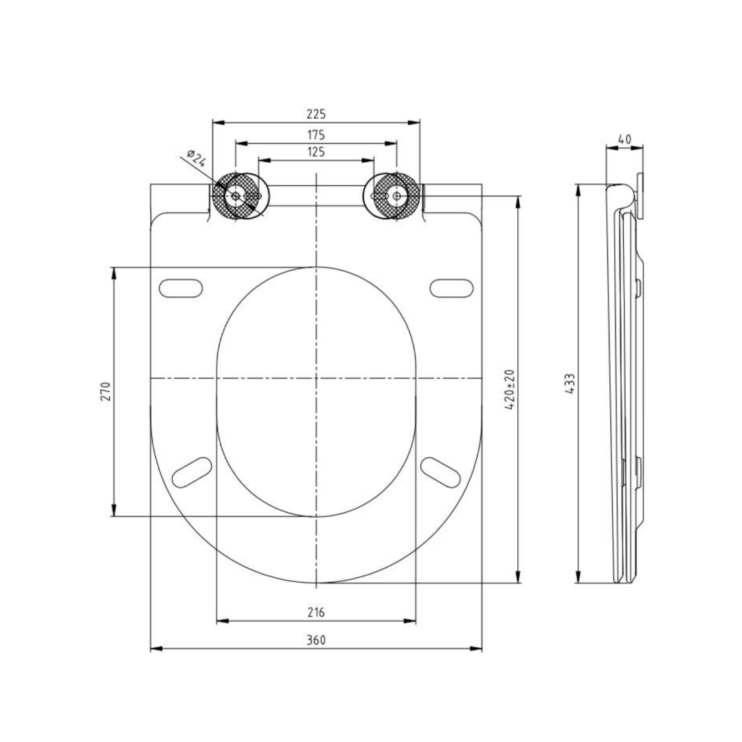 Copriwater forma D compatibile bianco lucido
