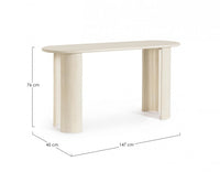 Consolle in legno naturale 147x45x76