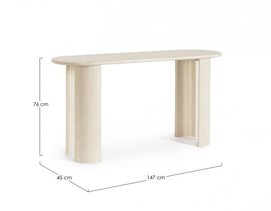 Consolle in legno naturale 147x45x76