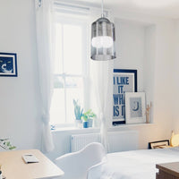 Lampada da soffitto Optical MDL3871 con paralume triangolo in plastica fumè H70xL11