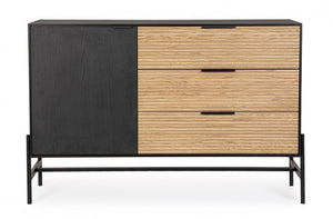 Credenza nera naturale 124x40x81,5 cm